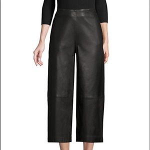 Vince wide leg cropped leather pants